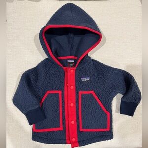 PATAGONIA BABY RETRO PILE FLEECE JACKET - NAVY 12-18mo